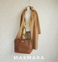 超高級 希少 Maxmara 憧れの大人気セレブ御用達キャメルコート 一級品イタリア製 おしゃれオーバーサイズデザイン マックスマーラ _画像10