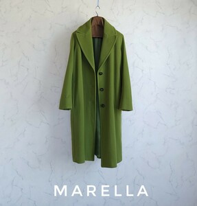 超高級 極美品 希少 Maxmara 一級品モダンチェスターコート MARELLA おしゃれグリーン系カラー マレーラ マックスマーラ