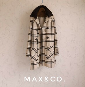 超高級 Maxmara めちゃ可愛ダッフルコート 目を引くエレガントスタイル max&co. マックスマーラ マックスアンドコー 人気チェックデザイン