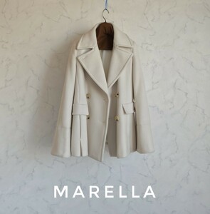 超高級 美品 Maxmara 一級品モダンエレガントコート 肉厚最高級生地 MARELLA マレーラ マックスマーラ シンプルスタイル