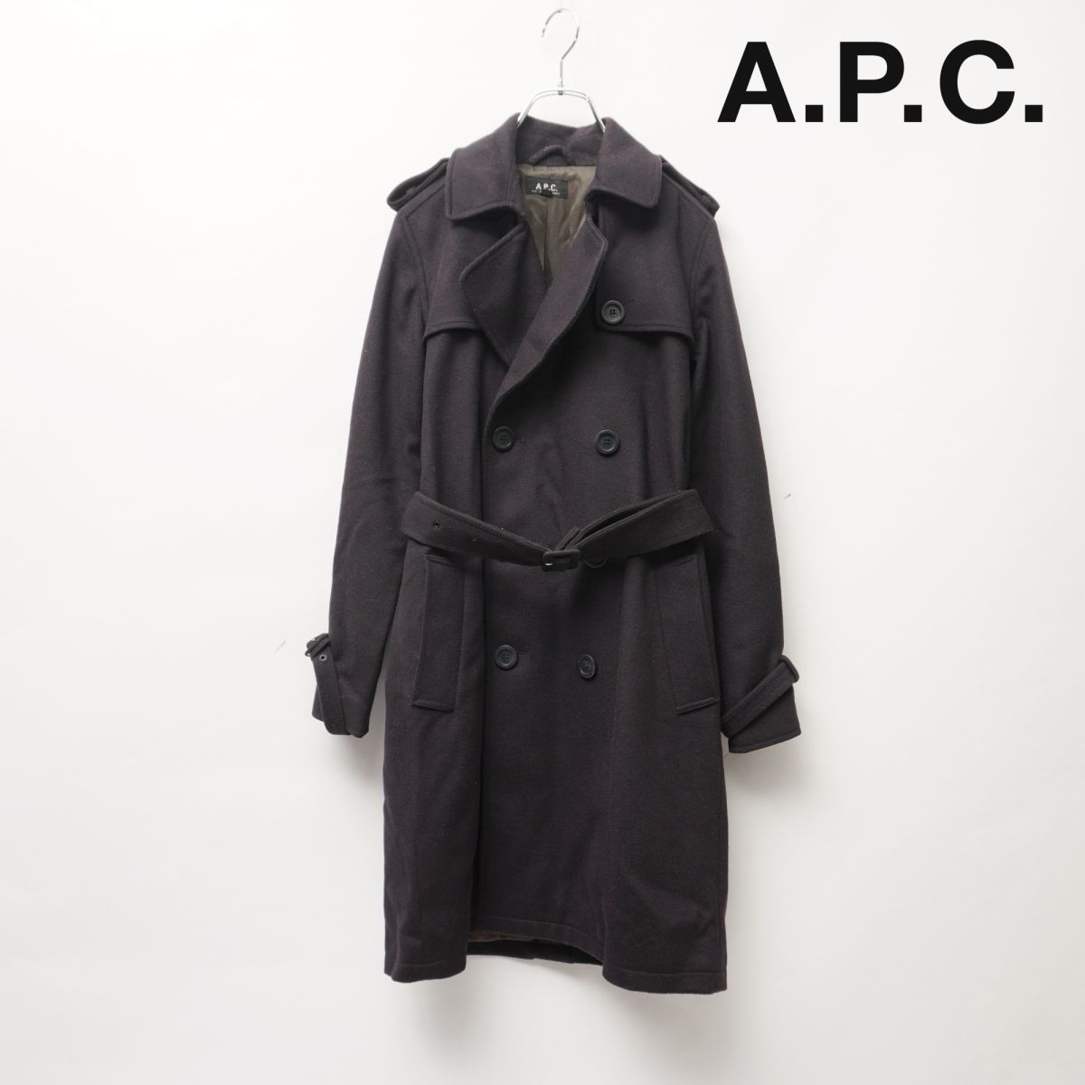 完成品 A.P.C レディース コート サイズS グレー ロング マグネット 冬 