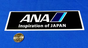 ANA///Inspiration of JAPANロゴ入り艶消しステッカー黒(全日空/Star Alliance/スターアライアンス/航空/エアライングッズ/シール)