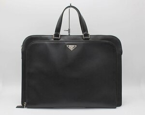 プラダ ビジネスバッグ ブリーフケース サフィアーノレザー ブラック メンズ PRADA z23-4034 中古品 z_b