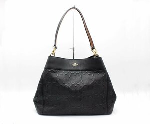 【1円】コーチ ラグジュアリーボデスド シグネチャー レクシー ショルダー バッグ F25954 レザー ブラック COACH z23-3910 中古品 z_b