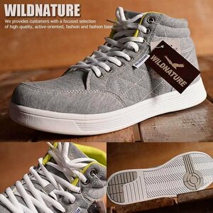 WILDNATURE ミッドカット スニーカー シューズ ブーツ 靴 メンズ MID-CUT 6060 グレー 26.0cm / 新品 1円 スタート