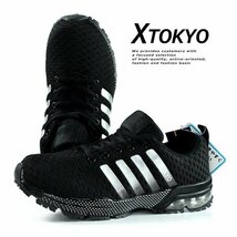 【疲れない構造】X-TOKYO スニーカー メンズ 靴 撥水 エアー 通気性 軽量 軽い 2929 ブラック 27.0cm / 新品 1円 スタート_画像1