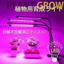 植物育成ライト LED クリップ スタンド 植物育成 観葉植物 多肉植物育成 育成ライト 植物 80LED 40W 7988106 ブラック 新品 1円 スタート_画像3