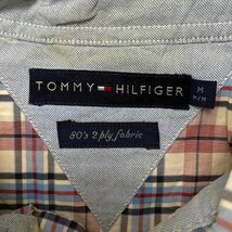トミーヒルフィガー シャツ 長袖 チェック TOMMY HILFIGER 古着 メンズ M 胸ポケット ワンポイント 刺繍 ロゴ ボタンダウン_画像2