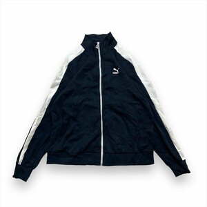 プーマ ジャージ ブラック PUMA 古着 メンズ XL フルジップ ファスナートップロゴ ファスナー付きポケット