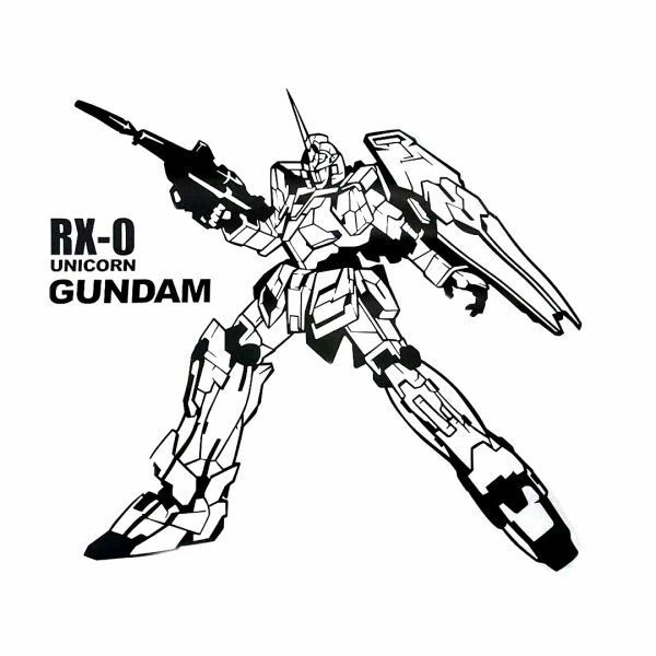 シール ウォールステッカー RX0 38*36 Rx-0 機動戦士 ガンダム GUNDAM 車 楽器 四角　デカール　バイク