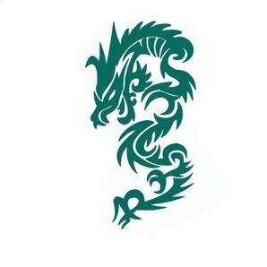 【2枚セット】シール 車 カーステッカー 龍 ドラゴン 緑 グリーン 縦 デカール バイク ウォールステッカー