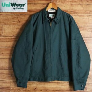 B12S/R6.9-1　Uni Wear by UniFirst　ワークジャケット　裏キルティング　ポリコットン　ブルゾン　ジャンパー　XL　アウター　グリーン