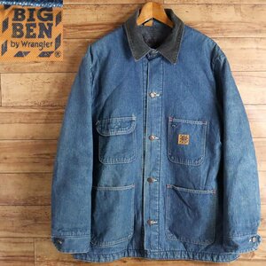 I11T/R10.27-3　　70s～80s　ビンテージ　BIG BEN by Wrangler ビッグベン　裏ブランケット　デニム　カバーオール　アメリカ古着