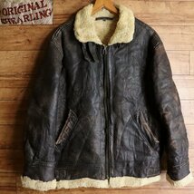 H10K/s7.17-5　ORIGINAL SHEARLING　フライトジャケット　ボアジャケット　B-3　レザージャケット　本革　革ジャン　皮ジャン　M_画像1