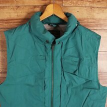 *1J/K6.19-5　80s~90s　ヴィンテージ　Eddie Bauer　エディーバウアー　ワークベスト　コットン　収納フード　メンズ　M　アメリカ古着_画像2