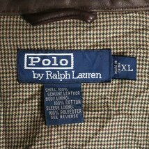 ?7T/Y10.24-3　90s　Polo by Ralph Lauren　ポロラルフローレン　レザージャケット　スイングトップ　本革　革ジャン　皮ジャン　XL_画像5