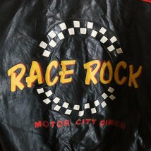 ？2S/Y6.27-5　90年代　RACE ROCK　オールレザースタジャン　本革　レーシング　レザージャケット　チェッカー　L　アウター　ヴィンテージ_画像10