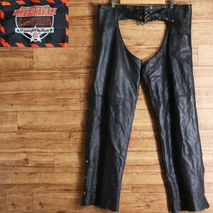 I2K/s6.23-6　INTERSTATE LEATHER　レザーチャップス　本革　レザーパンツ　革パンツ　皮パンツ　メンズ　XXXL　ビッグサイズ