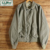 J8J/Y4.28-７　80s　アメリカ製　L.L.Bean　エルエルビーン　スウィングトップ　ブルゾン　コットン　L　グレージュ　アメリカ古着_画像1