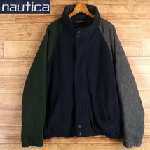 H10T/R10.2-1　　90s　nautica　ノーティカ　リバーシブル　フリースジャケット　XXL　2XL　ビッグサイズ　ジャンパー　ブルゾン_画像1