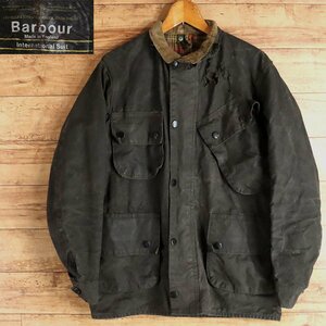 ＄1T/R11.10-1　　70s～　ビンテージ　イギリス製　Barbour　バブアー　インターナショナル　オイルドジャケット　1ワラント　ヴィンテージ