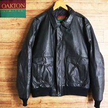 K3S/S5.30-4　80s~90s　ビンテージ　USA製　OAKTON LIMITED　フライトジャケット　本革　レザージャケット　G-1　A-2　革ジャン　皮ジャン_画像1