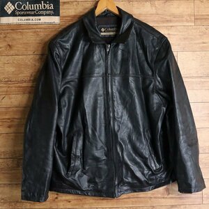 D2S/s7.14-2　Columbia　コロンビア　レザージャケット　本革　カーコート　ライダース　革ジャン　皮ジャン　バイカー　XL　ヴィンテージ