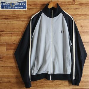 K9J/K5.1-1　80s　ユーロヴィンテージ　FRED PERRY　フレッドペリー　トラックジャケット　ジャージ　スポーツ　L　ブルー系　ユーロ古着