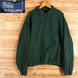 F6T/R10.10-6　　90s　POLO RALPH LAUREN　ラルフローレン　ドリズラージャケット　XL　ハリントンジャケット　スイングトップ　グリーン