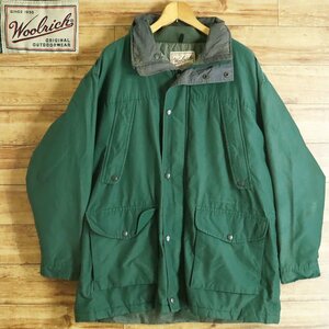 L4J/Y5.17-2　90s　WOOLRICH　ウールリッチ　マウンテンパーカー　マウンテンジャケット　中綿　収納フード　L　グリーン　アメリカ古着