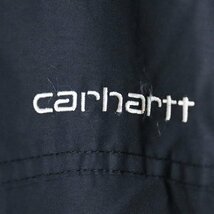 J9J/S5.9-1　Carhartt　カーハート　ナイロンジャケット　ブルゾン　ジャンパー　裏フリース　刺繍ロゴ　メンズ M　ブラック　アメリカ古着_画像3