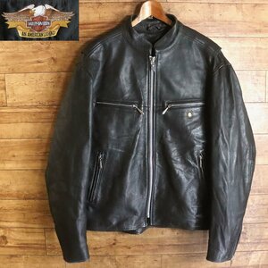 B2T/Y11.27-2　Harley Davidson　ハーレーダビッドソン　シングルライダース　本革　レザージャケット　皮ジャン　革ジャン　アメリカ古着