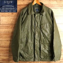 A12T/R11.27-4　アメリカ古着　J.CREW　ジェイクルー　コーティング　モーターサイクルジャケット　L　メンズ　ジャンパー　ブルゾン_画像1