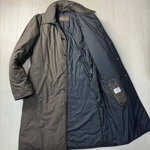 美品/52 XL相当★アルマーニ/ARMANI COLLEZIONI 防水撥水 WATER REPELLENT ダウンコート ロング丈 ジャケット バイカラー 中綿 メンズ 冬