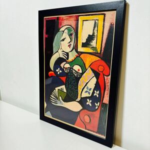 【黒額付きポスター】ピカソ PICASSO Woman with book ⑧