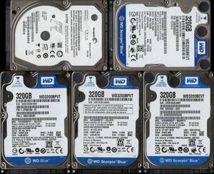 2.5インチ WesternDigital Seagate Hitachi Toshba 750GB 320GB 250GB SATA 10機セット 正常に稼働してますがジャンク扱いで