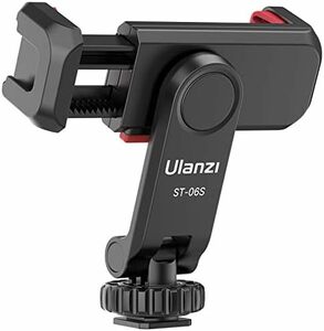 ULANZI携帯ホルダー 三脚 スマホホルダー 三脚マウント 360度回転 スマホスタンド コールドシュー付き スマートフォン三脚