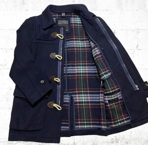 トルコ製　TOMMY HILFIGER XXLサイズ　ダッフルコート　オーバーサイズ　トミーヒルフィガー　紺色　ネイビー タータンチェック　肉厚