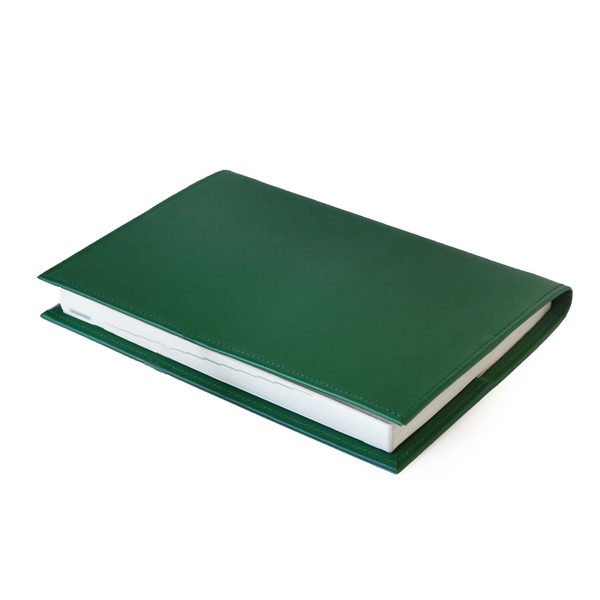 送料込み★かばん屋さんの手作り本革レザーブックカバー★グリーン 緑色★A5サイズ手帳対応★ノート 手帳 コミックにも