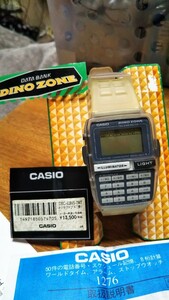 珍品~歴史物）CASIO/カシオ TELEMEMO 50/テレメモ50 DINO ZONE DBC-63 データバンク【稼働確認できてません】取説付き ベルト綺麗です