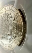 1円スタート！！！1897 スウェーデン銀貨 2クローナ ジュビリー NGC MS63 アンティークコイン_画像7