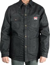 送料無料 即決！BEN DAVIS ベンデイビス リジナル デニム カバーオール ブランケットインナー スナップボタン BLACK DENIM　XL_画像1