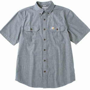 送料無料！カーハート carhartt ルーズフィット ミッドウェイト シャンブレーシャツ BLUE Mの画像1