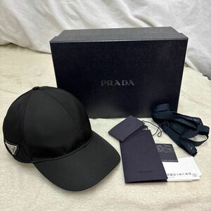 プラダ PRADA ナイロンキャップ ブラック 黒 XLサイズ 正規品 正規店 百貨店購入 帽子 新品 本物 