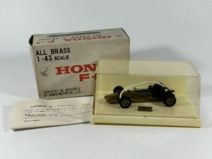 (s108) HONDA F-1 ALL BRASS 1:43 SCALE 本田技研工業株式会社監修 KANDA IND. ミニカー 当時物 希少