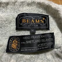 BEAMS ＋ ビームス プラス シャギードッグ シェットランド ニット セーター グレー M イギリス製_画像7