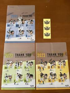 【即決】阪神タイガース★非売品★セ・リーグ優勝 日本一★Ｖロゴクリアファイル３種＆ステッカー３枚セット★