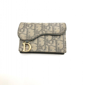 【中古】Dior オブリーク サドルフラップ カードケース ディオール 小物入れ[240024440117]