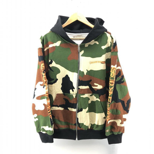 【中古】CHROME HEARTS×Matty Boy Caution CAMO HOODIE サイズL クロムハーツ マティボーイ ダガー[240024441481]