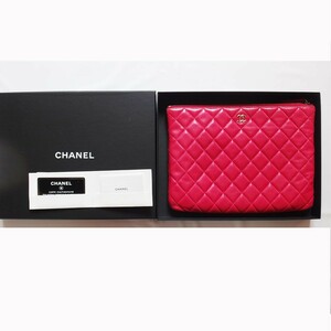 CHANEL シャネル マトラッセ クラッチバッグ ピンク レディース ウォレット 鞄 かばん カバン 中古